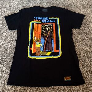 Steven Rhodes “Timmy Has a Visitor” Funny T-Shirt Spencer’s Dark Humor Sarcastic